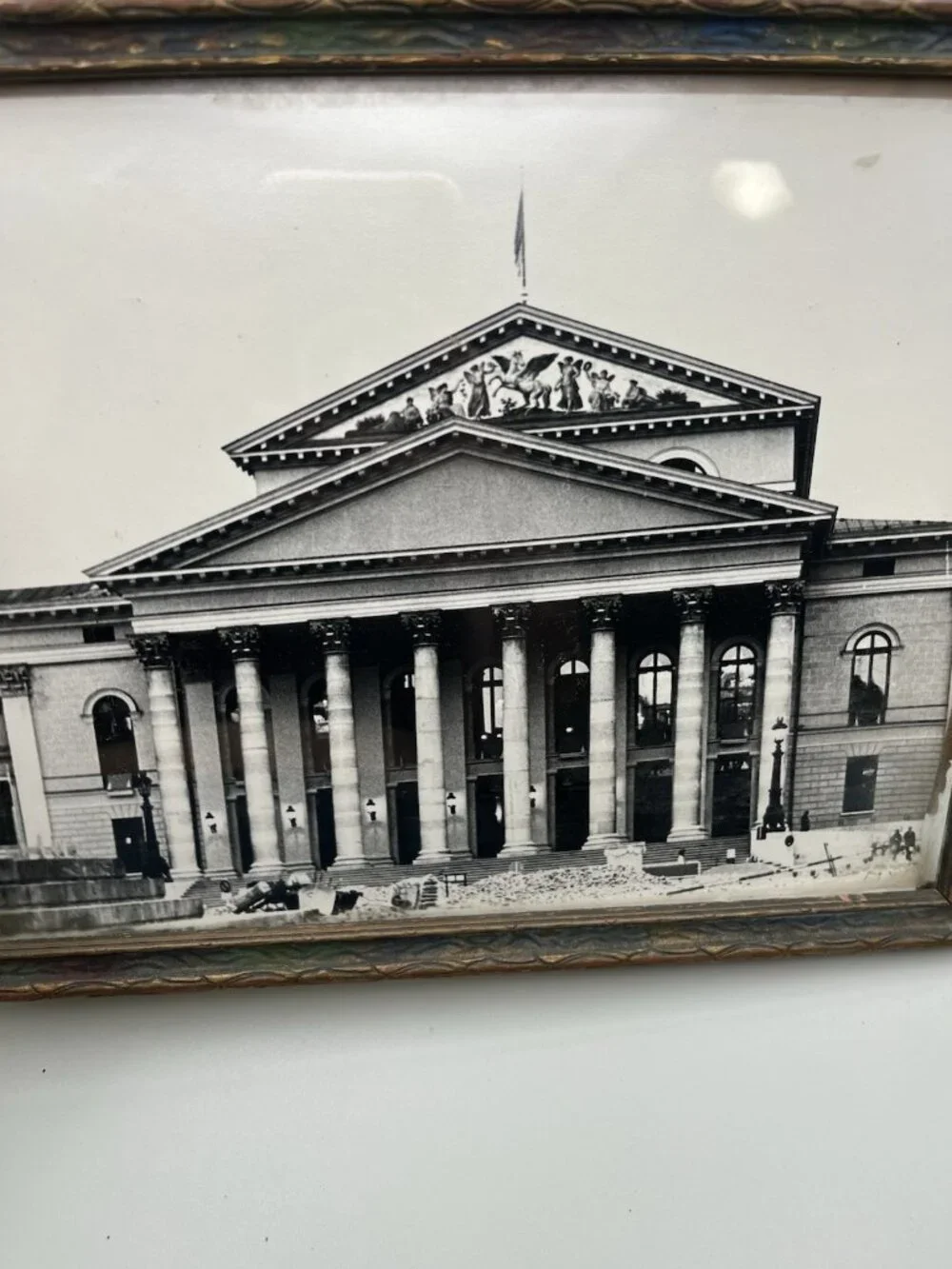 VTG 50s Framed Black & White Architectural Photograph Neoclassical Courthouse